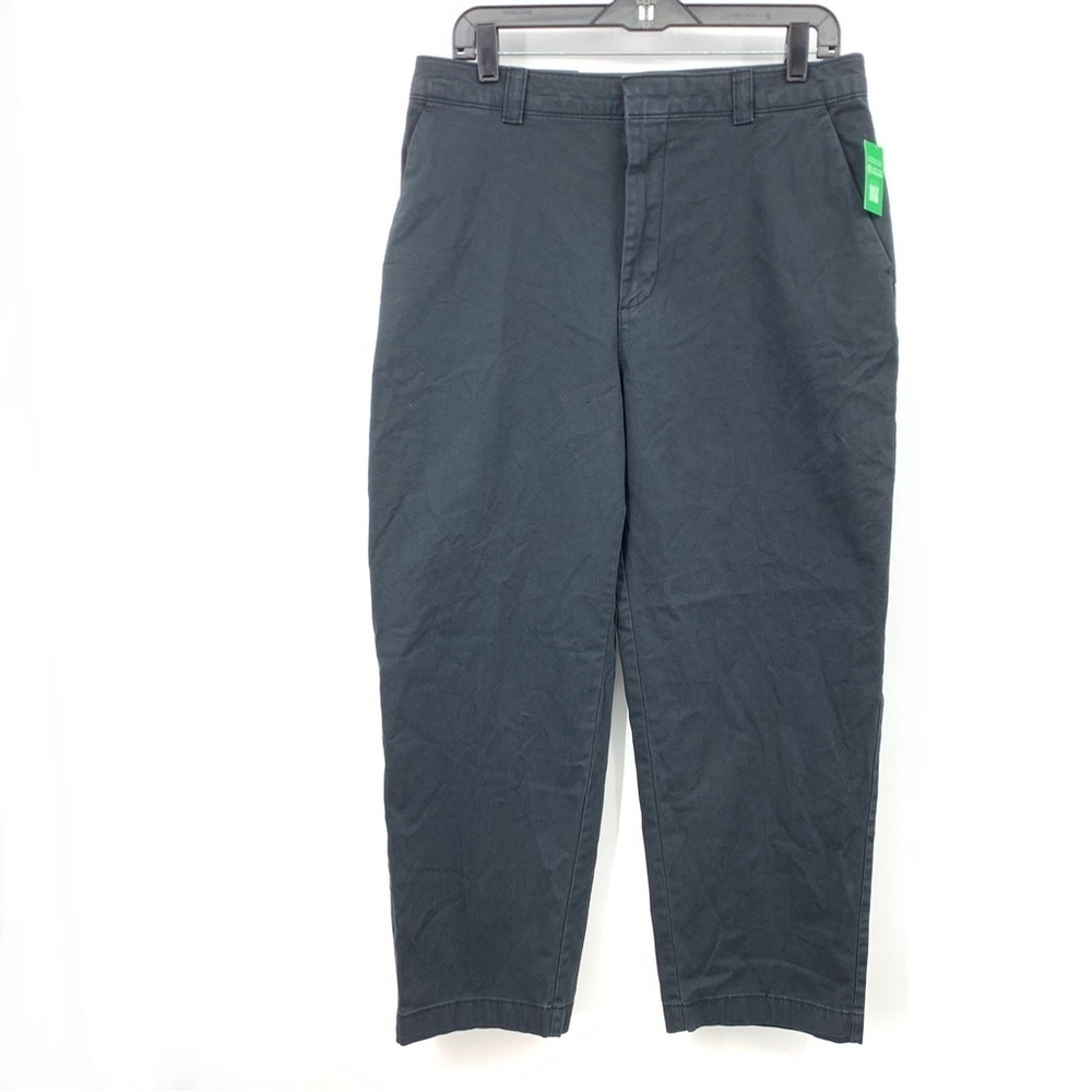 GAP Women Size 10 Pants Black Everyday Straight Khaki Chinos Cotton Stretch Mid